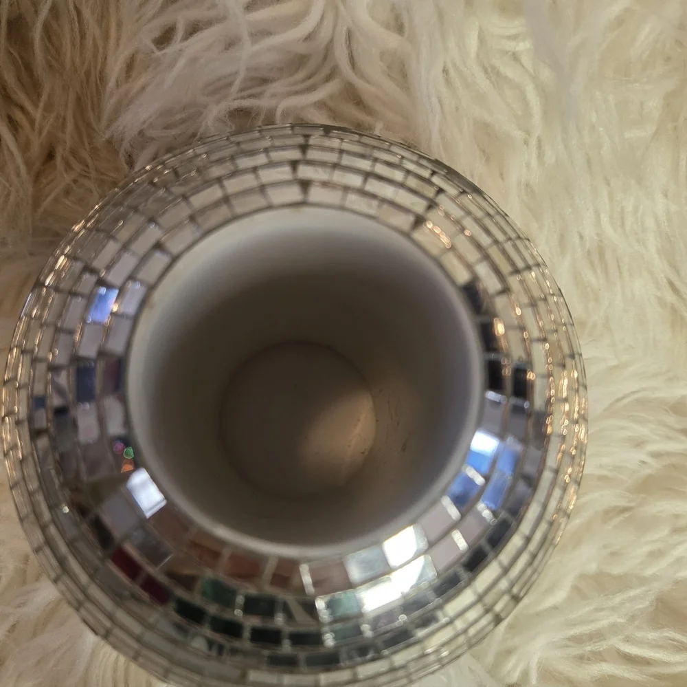 Afoxsos Disco Ball Pencil Holder Silver Mirror Makeup Brush Organizer